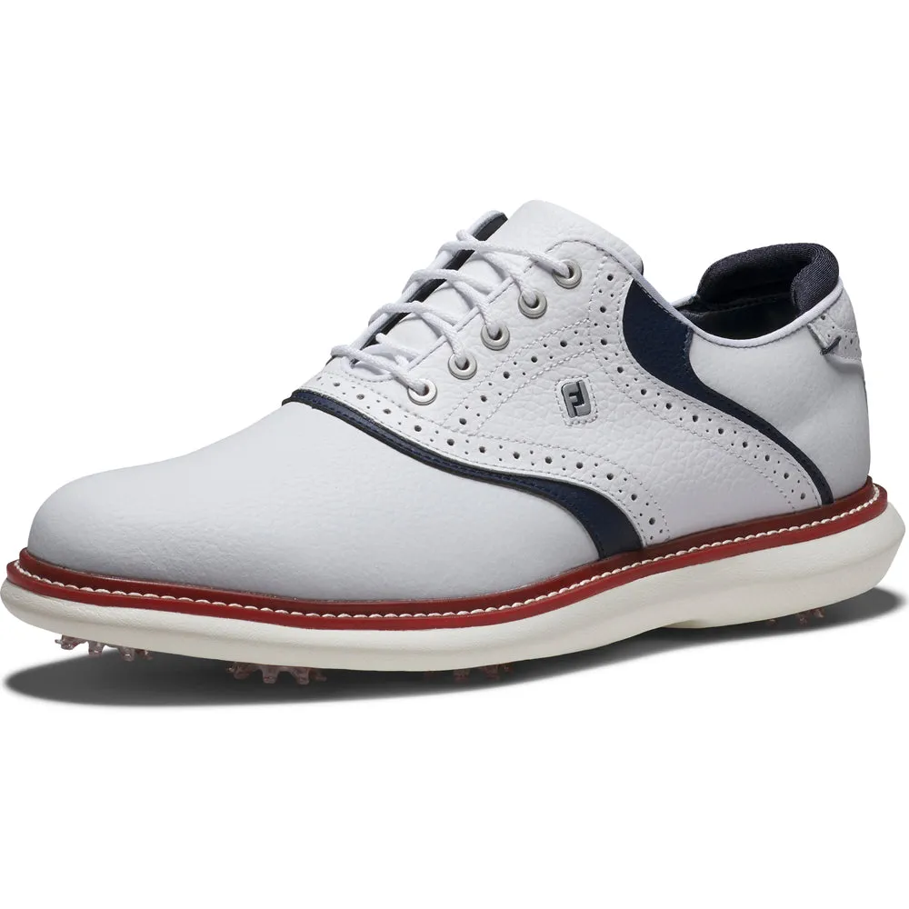 President's Day Sale Footjoy Traditions Spiked Shoes - White/Navy/Red
