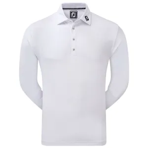 Footjoy Thermolite Long Sleeve Smooth Pique Polo Shirt - White Walk Tall
