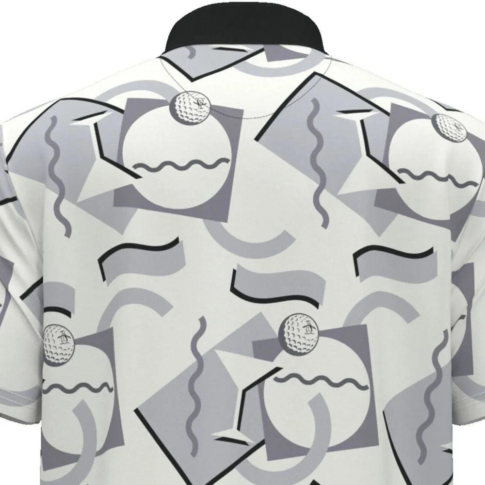 Original Penguin All Over Abstract Polo Shirt - Bright White Empower Your Journey All Saints' Day Sale