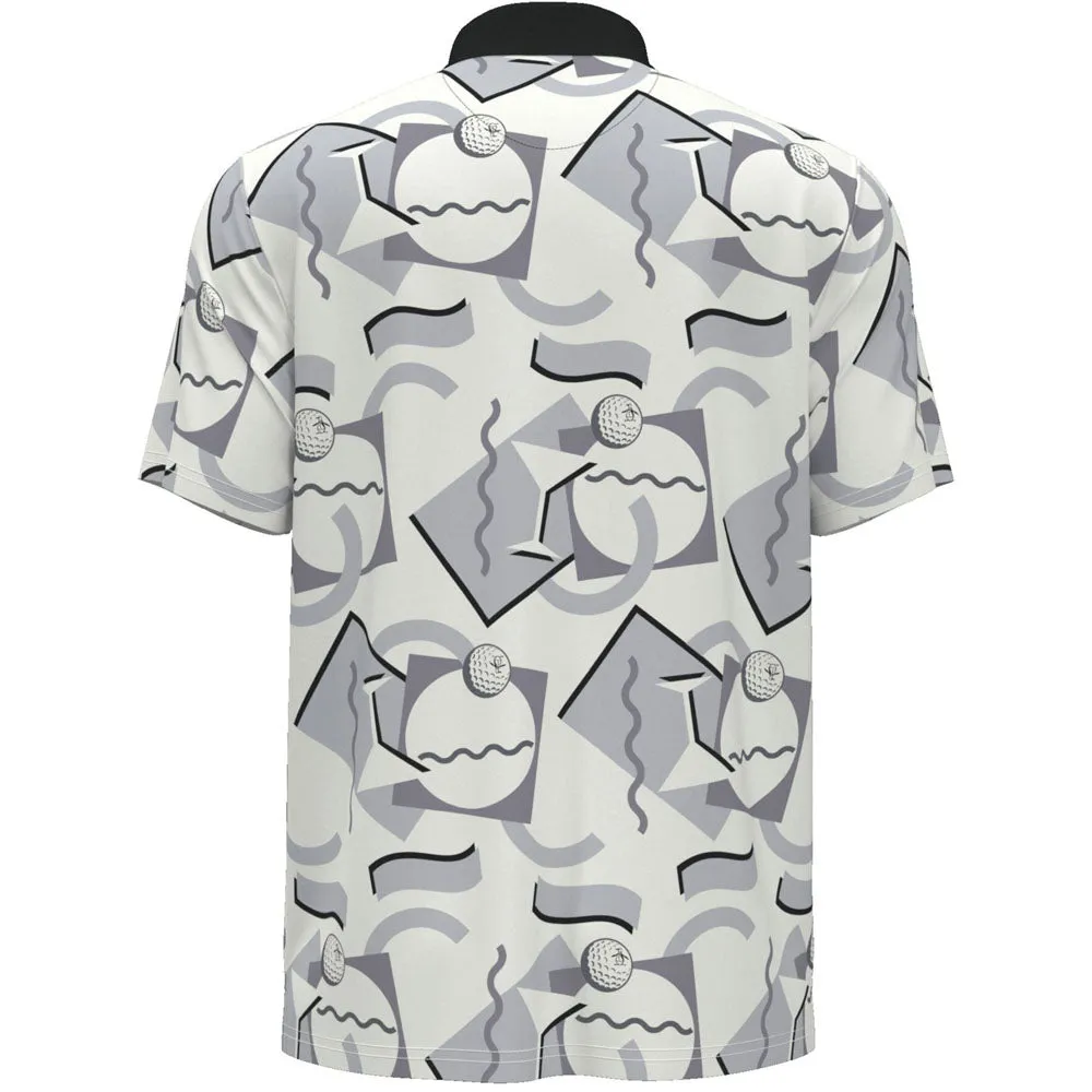 Original Penguin All Over Abstract Polo Shirt - Bright White Walk Tall