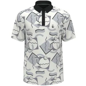 Original Penguin All Over Abstract Polo Shirt - Bright White Walk with Power