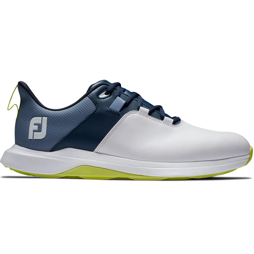 Affordable Footjoy Prolite Spikeless Waterproof Shoes - White/Navy/Lime