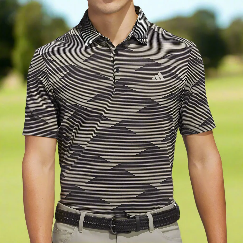 Adidas Ultimate365 Speed Stripe Polo Shirt - Black/Putty Beige Empower Your Journey Black Friday Sale