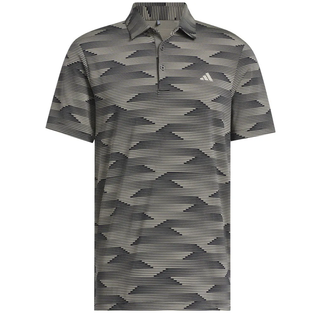 Break Boundaries Adidas Ultimate365 Speed Stripe Polo Shirt - Black/Putty Beige