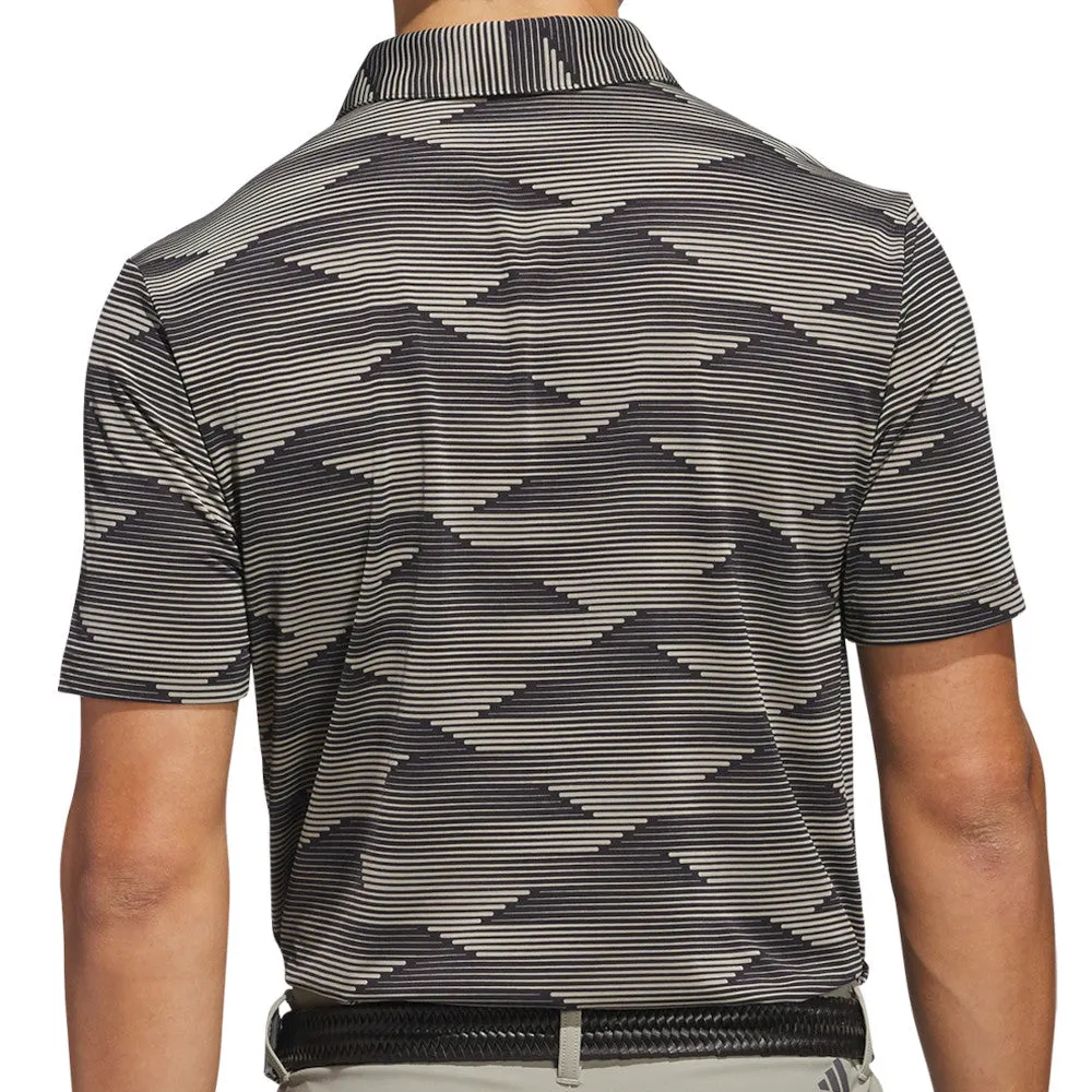 Adidas Ultimate365 Speed Stripe Polo Shirt - Black/Putty Beige Economical