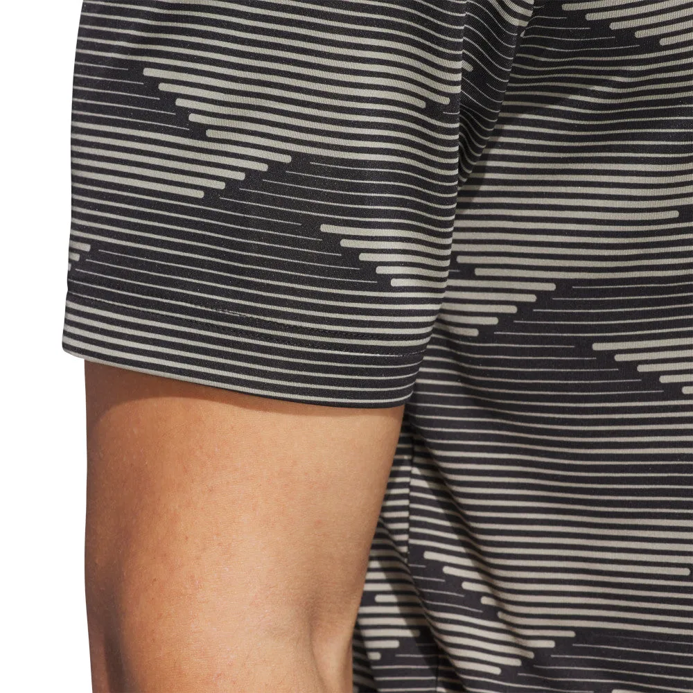 Redefine Classic Adidas Ultimate365 Speed Stripe Polo Shirt - Black/Putty Beige