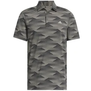 Break Boundaries Adidas Ultimate365 Speed Stripe Polo Shirt - Black/Putty Beige