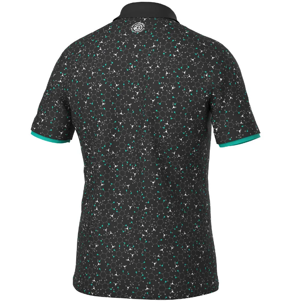 Galvin Green Mannix Polo Shirt - Black/Atlantis Green Push Beyond Limits Move Like You Mean It