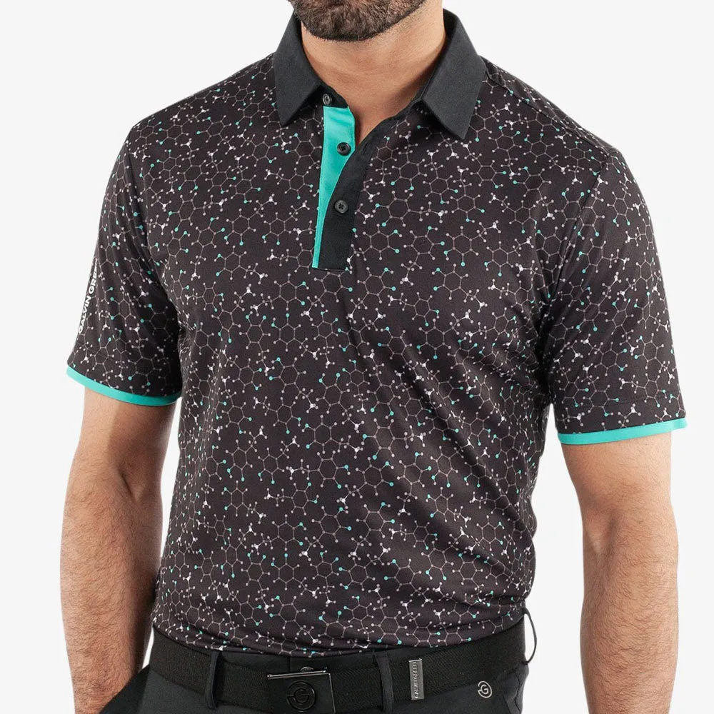 Galvin Green Mannix Polo Shirt - Black/Atlantis Green Chase What Moves You