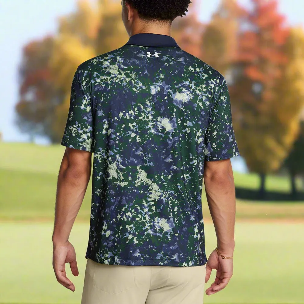 Rule the Streets Chase What Moves You Under Armour T2G Printed Polo Shirt - Retro Green/Midnight Navy