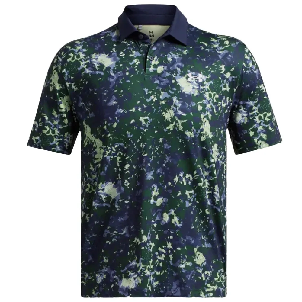 Not for the Ordinary Winter Sale Under Armour T2G Printed Polo Shirt - Retro Green/Midnight Navy
