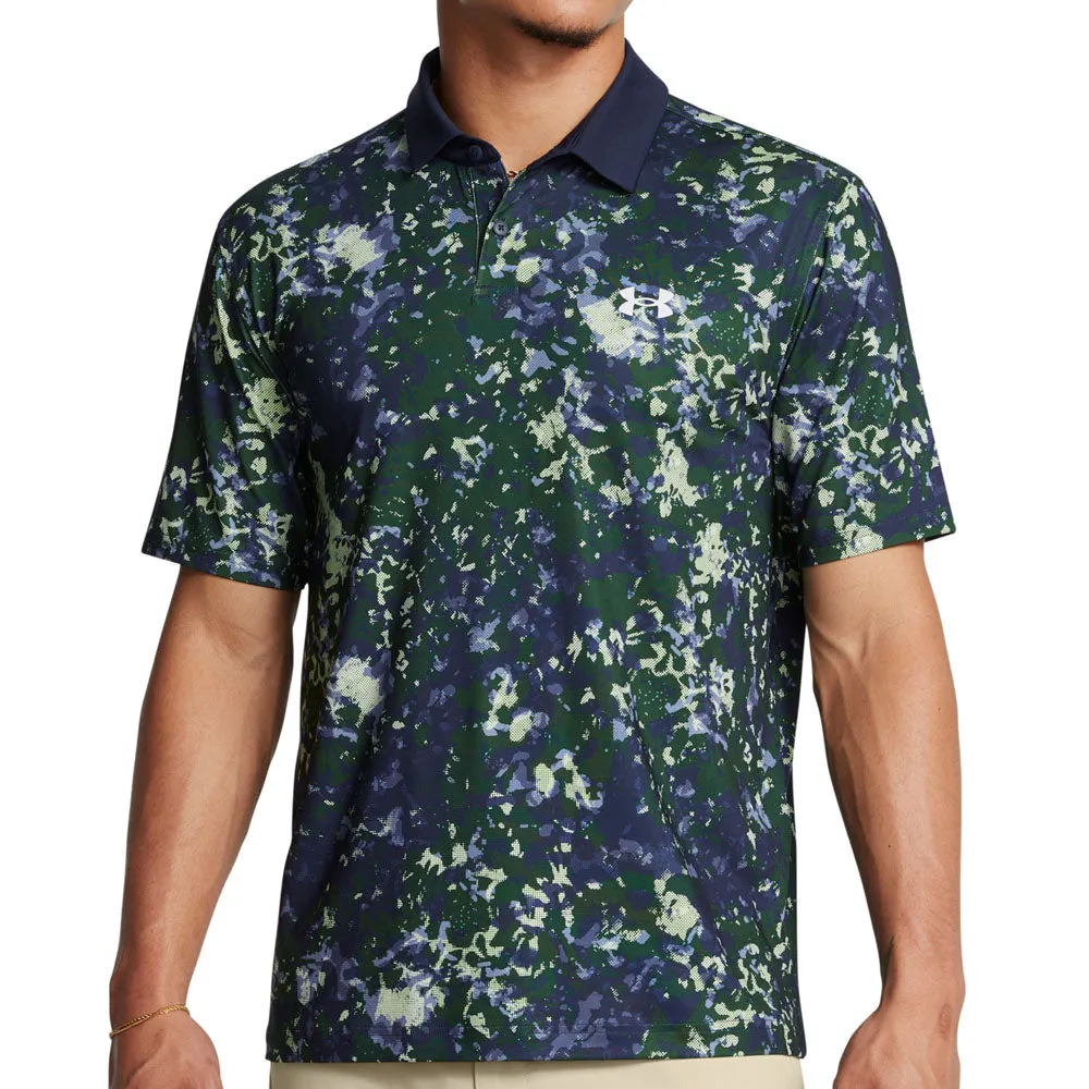 Under Armour T2G Printed Polo Shirt - Retro Green/Midnight Navy Unleash Your Power Black Friday Sale