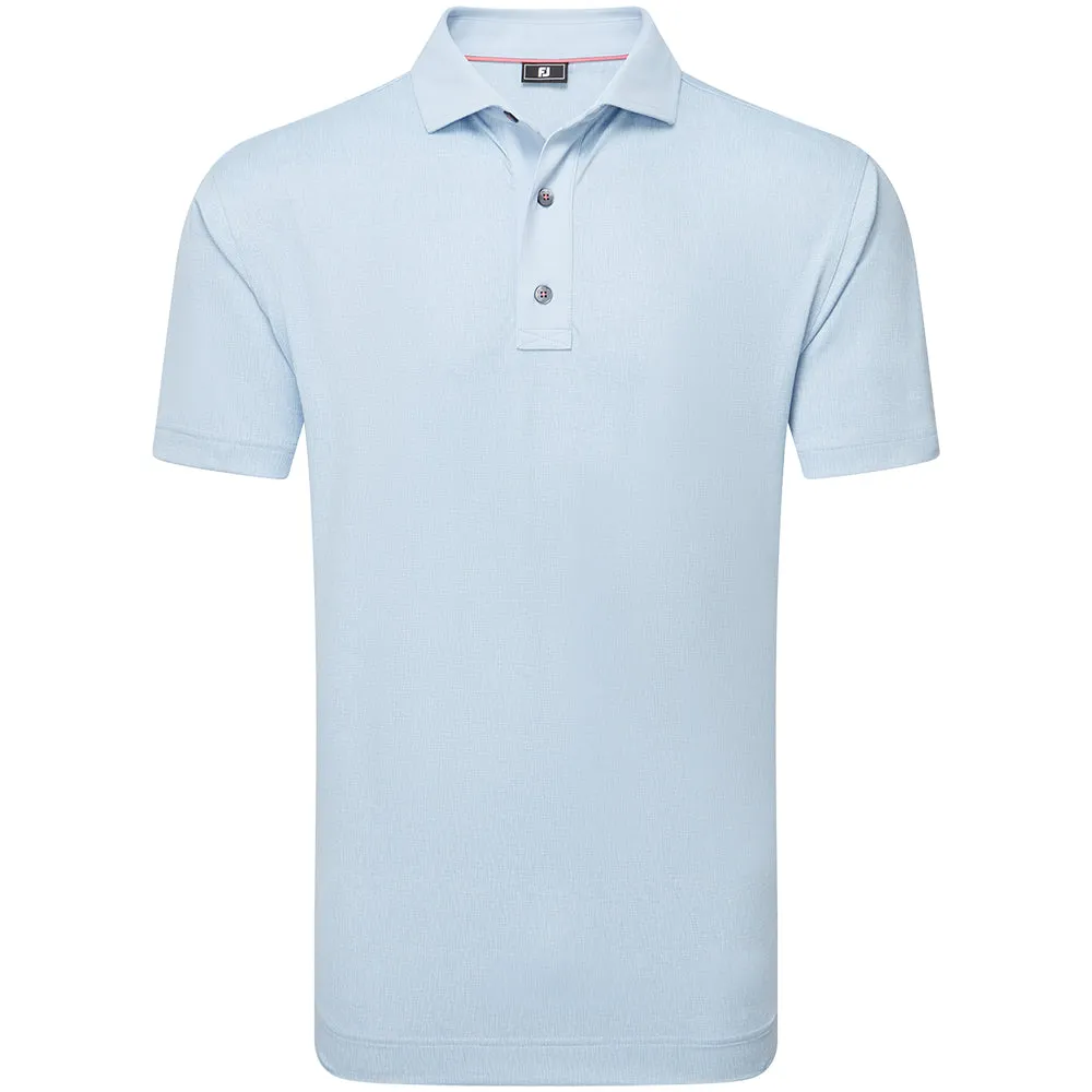 Walk Tall Footjoy Etched Texture Print Lisle Polo Shirt - Skyway