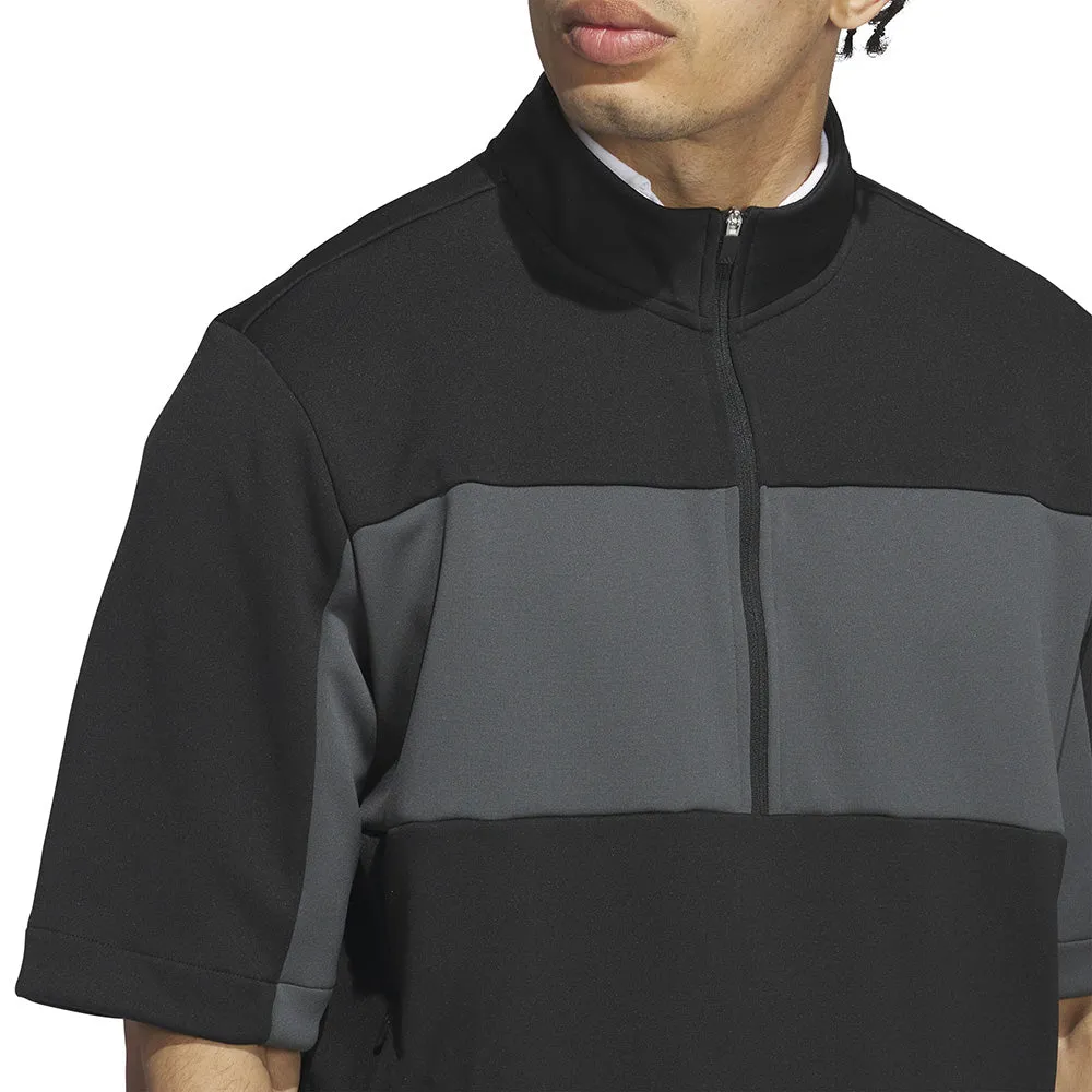Never Just Walk Designed to Dominate Adidas Ultimate365 Short Sleeve 1/2 Zip Pullover - Black