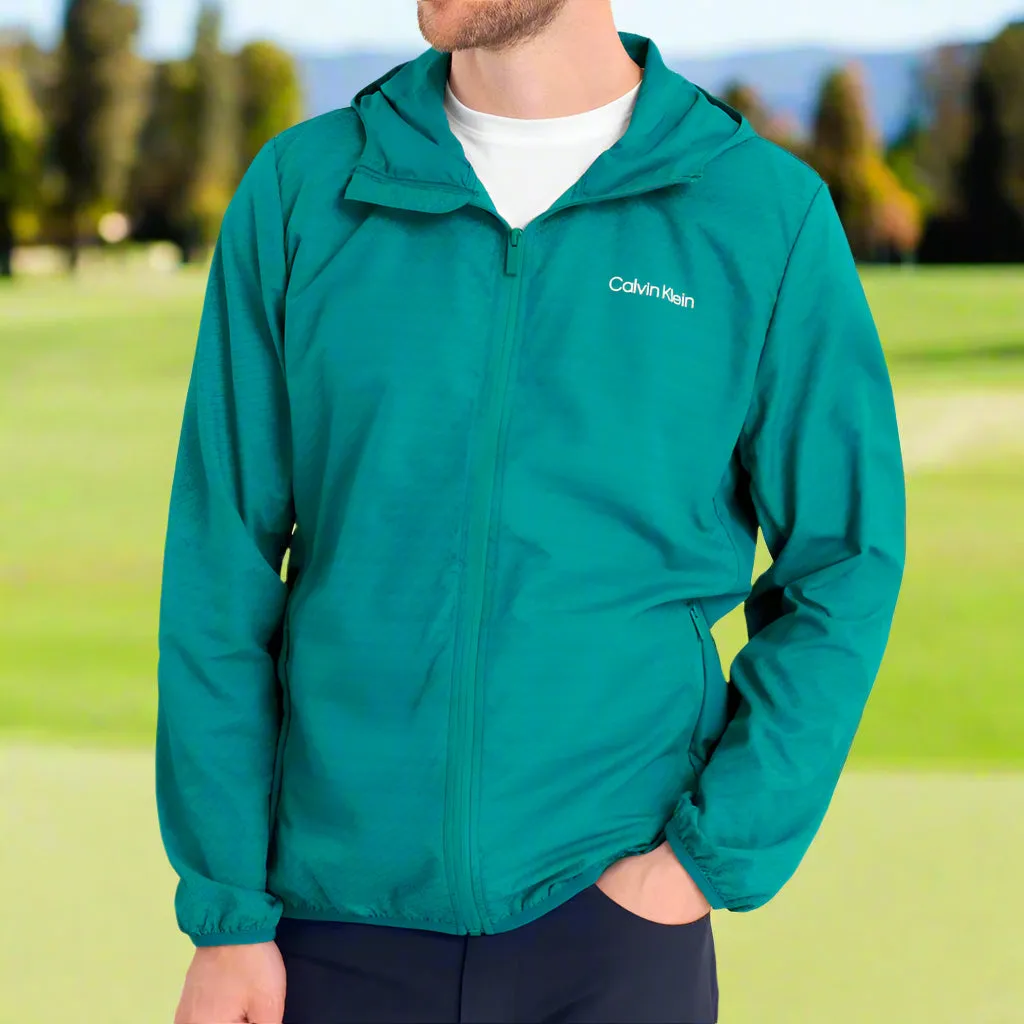 Exclusive Deal Calvin Klein Printed Windbreaker Jacket - Sea Green