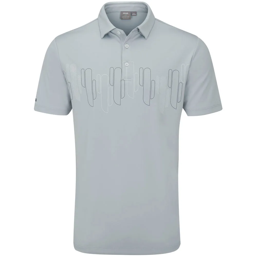 Designed to Dominate Ping Arizona Cactus Print Polo Shirt - Pearl Grey
