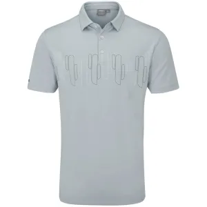 Designed to Dominate Ping Arizona Cactus Print Polo Shirt - Pearl Grey