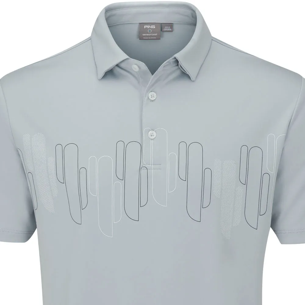 Ping Arizona Cactus Print Polo Shirt - Pearl Grey Walk with Power Mother's Day Sale