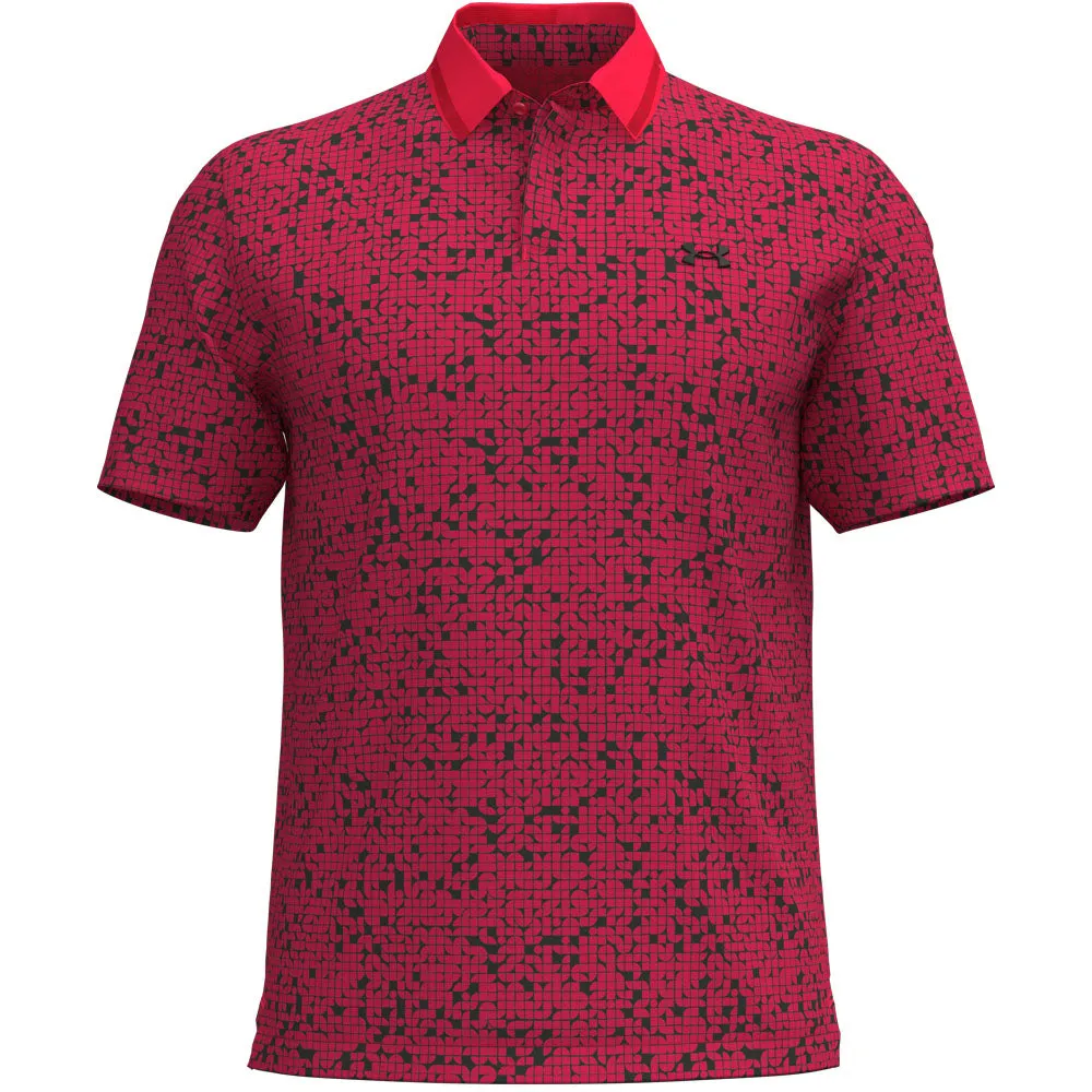 Designed to Dominate Unapologetically You Under Armour Drive Chill Printed Polo Shirt - Racer Red/Black