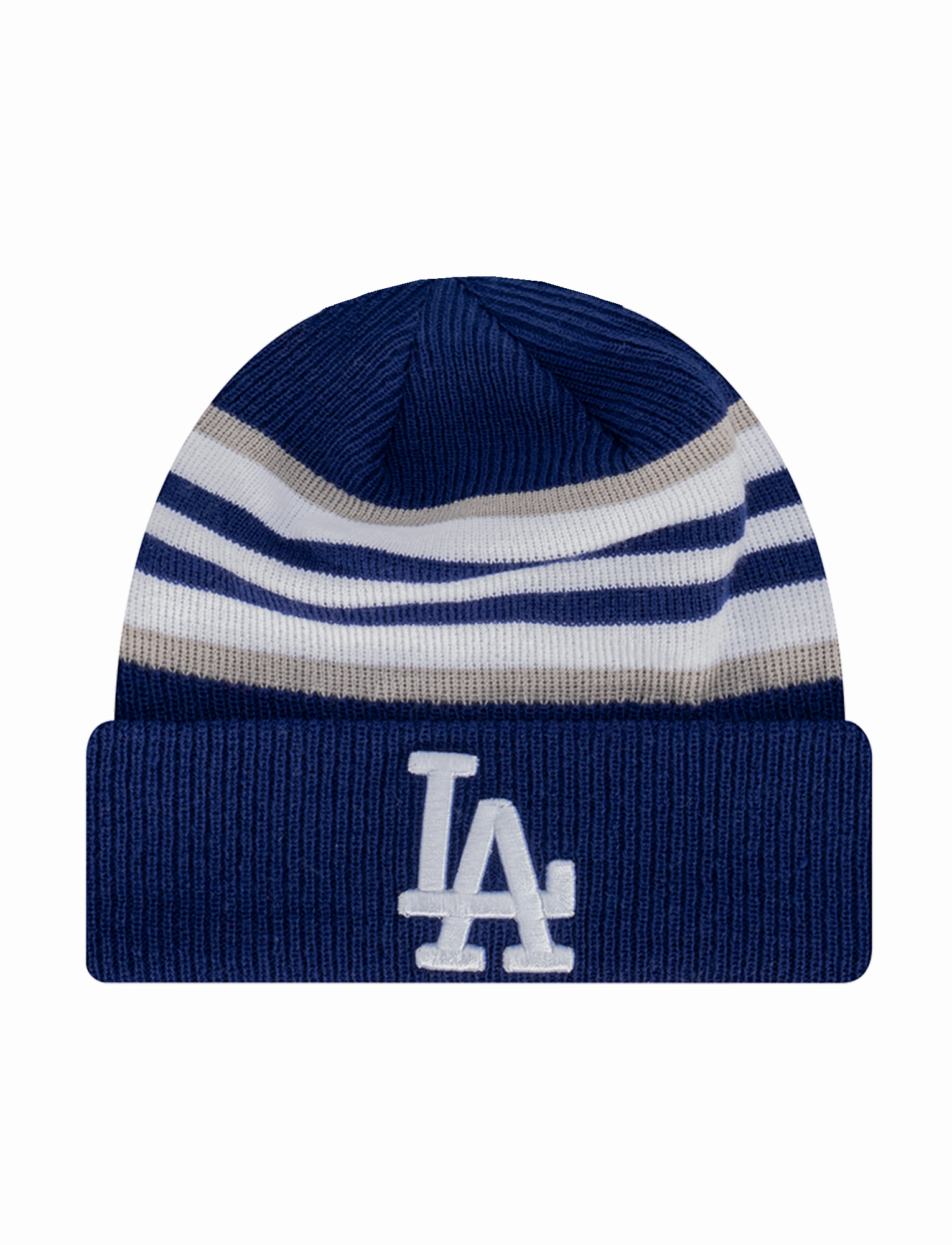 Los Angeles Dodgers New Era MLB Stripe Pomless Hit Knit Beanie - Blue
