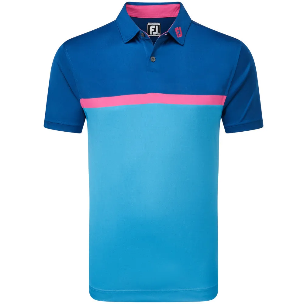 Footjoy Colour Block Interlock Polo Shirt - Ocean Move Beyond Ordinary