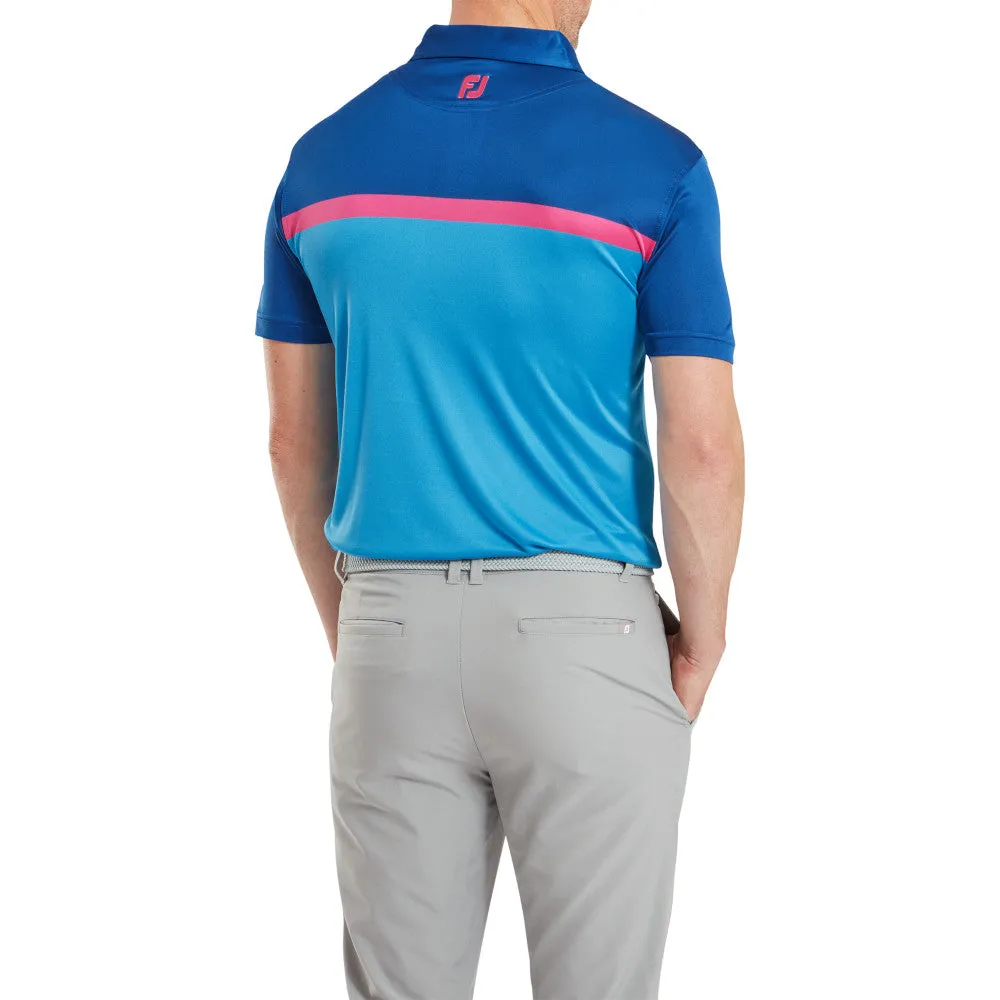 Footjoy Colour Block Interlock Polo Shirt - Ocean Special Offer Empower Your Journey