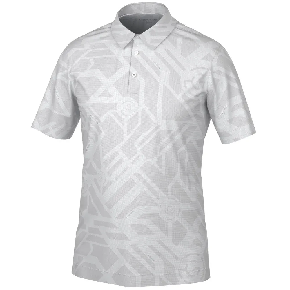 Walk with Purpose Chase What Moves You Galvin Green Maze Polo Shirt - Cool Grey