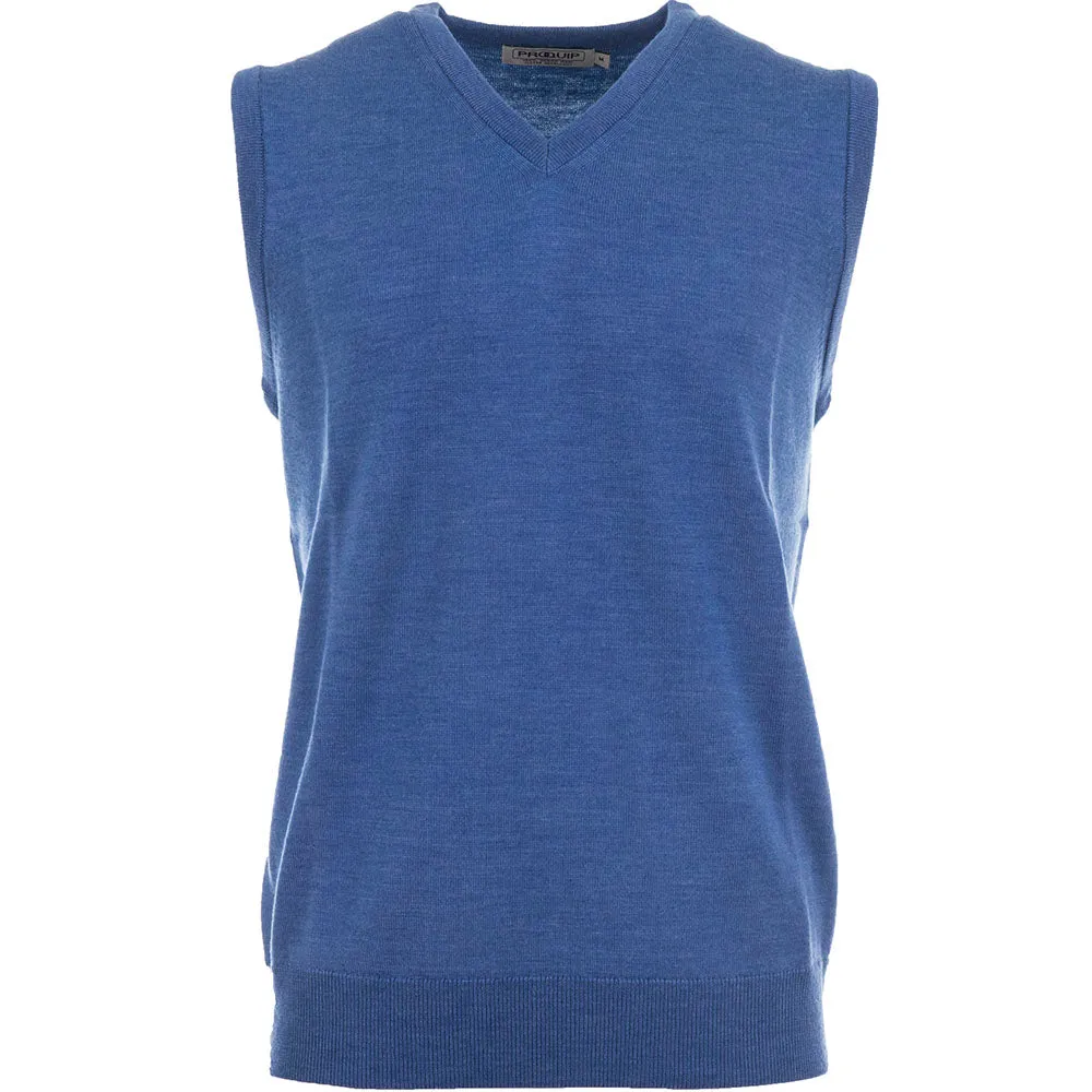 Cyber Monday Sale Break Boundaries Proquip Merino V-Neck Sleeveless Slipover - Blue