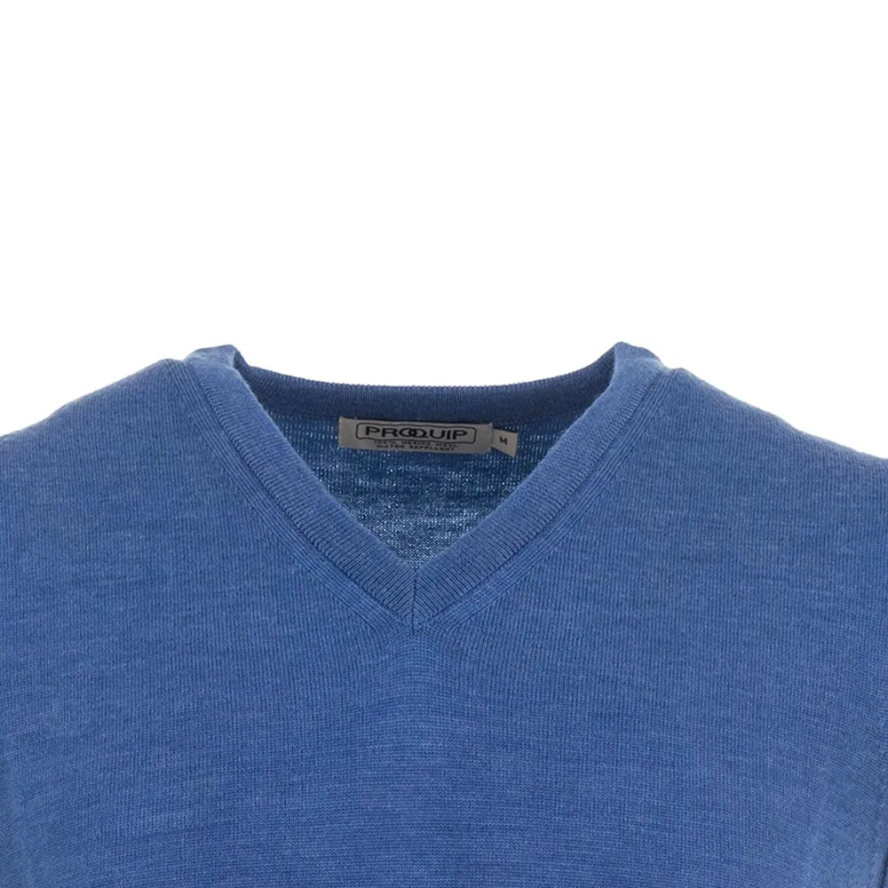 Memorial Day Sale Make a Statement Proquip Merino V-Neck Sleeveless Slipover - Blue