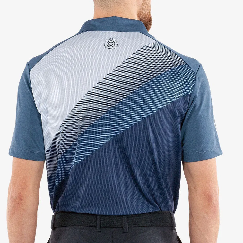 Galvin Green Macoy Polo Shirt - Navy/Alaskan Blue Made to Move All Eyes on You