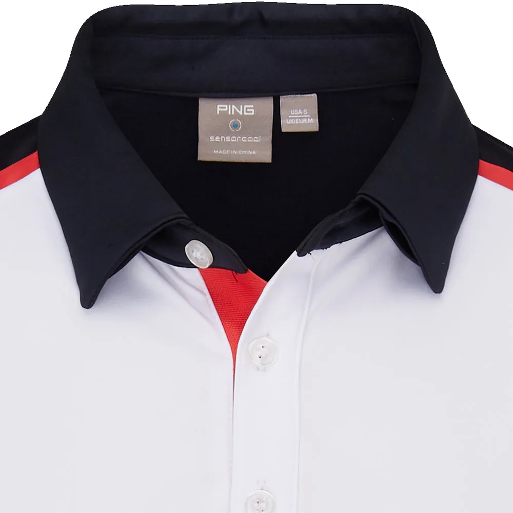 Ping Mack Sensorcool Polo Shirt - White/Navy Spring Sale