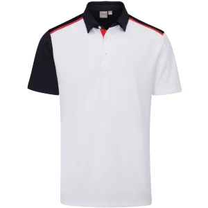 Empower Your Journey Fuel Your Fire Ping Mack Sensorcool Polo Shirt - White/Navy