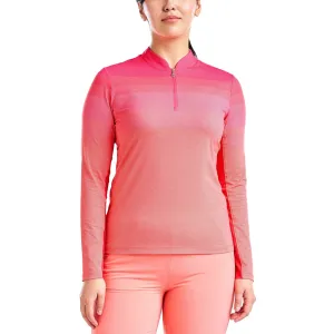Push Beyond Limits Nivo Women'S Lolita Uv Long Sleeve Mock Neck Golf Shirt - Cherry