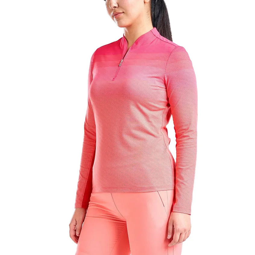 Valentine's Day Sale Redefine Classic Nivo Women'S Lolita Uv Long Sleeve Mock Neck Golf Shirt - Cherry