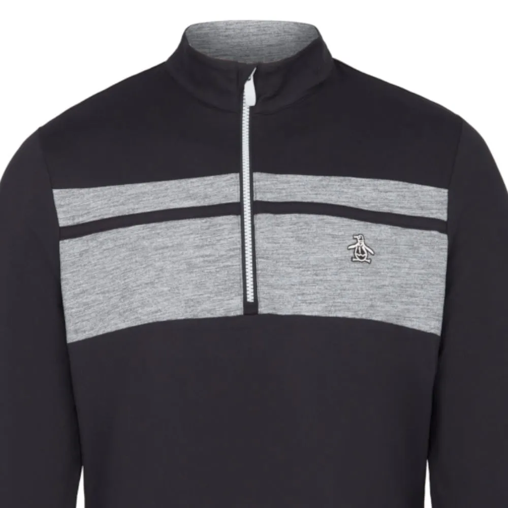 Original Penguin Lightweight 1/4 Zip Pullover - Caviar Limited Time Offer
