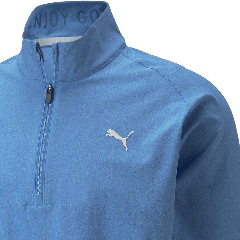 Feel the Energy Puma Marin Woven 1/4 Zip Pullover - Bright Cobalt Heather