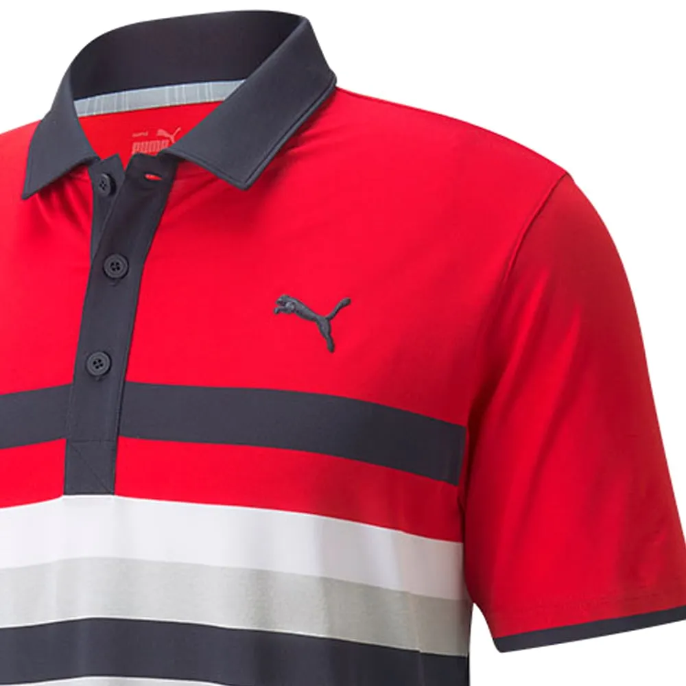Limited Time Offer Lead with Style Puma Mattr One Way Polo Shirt - Ski Patrol/Bright White