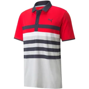 Puma Mattr One Way Polo Shirt - Ski Patrol/Bright White Bring the Heat Great Value