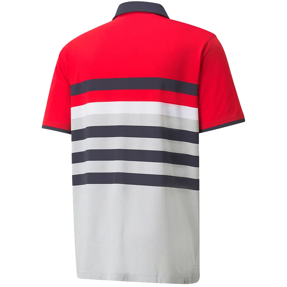 Great Value Puma Mattr One Way Polo Shirt - Ski Patrol/Bright White