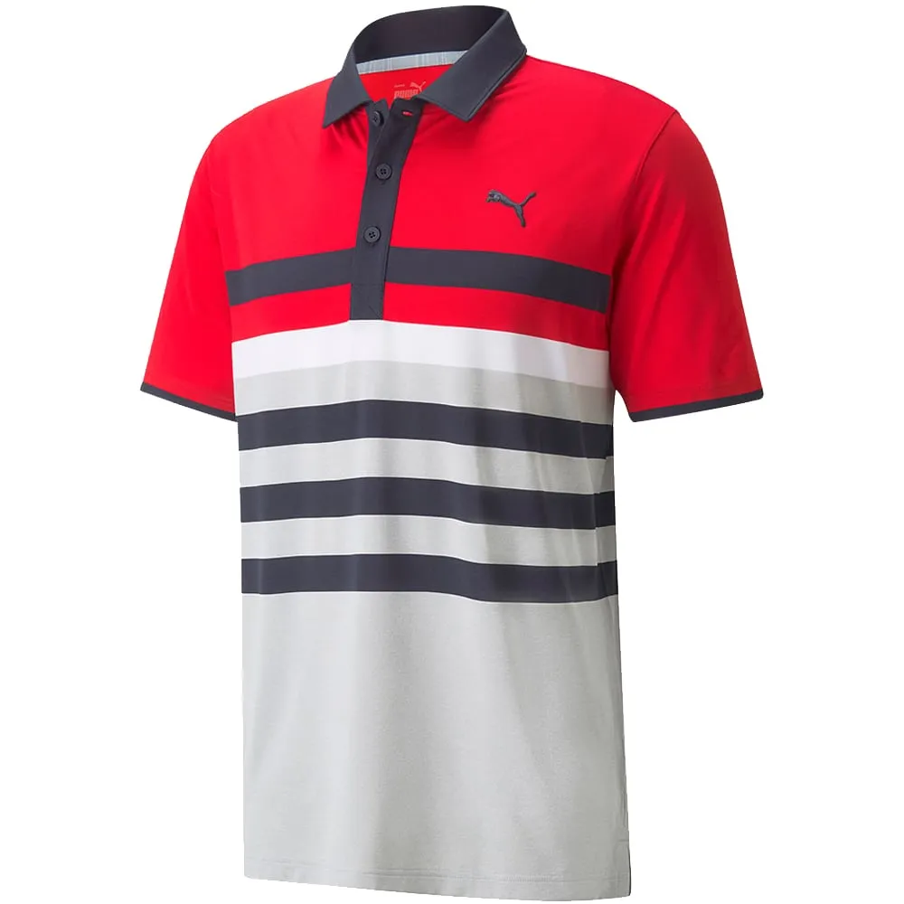 Puma Mattr One Way Polo Shirt - Ski Patrol/Bright White Bring the Heat Great Value