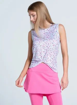 Moon Flower Twist Front Tank Empower Your Journey Rise Every Time