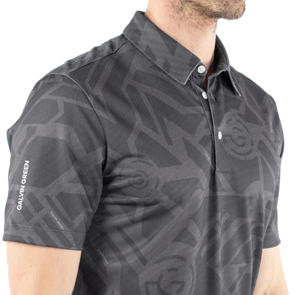 Galvin Green Maze Polo Shirt - Black Break Boundaries Stay in Motion