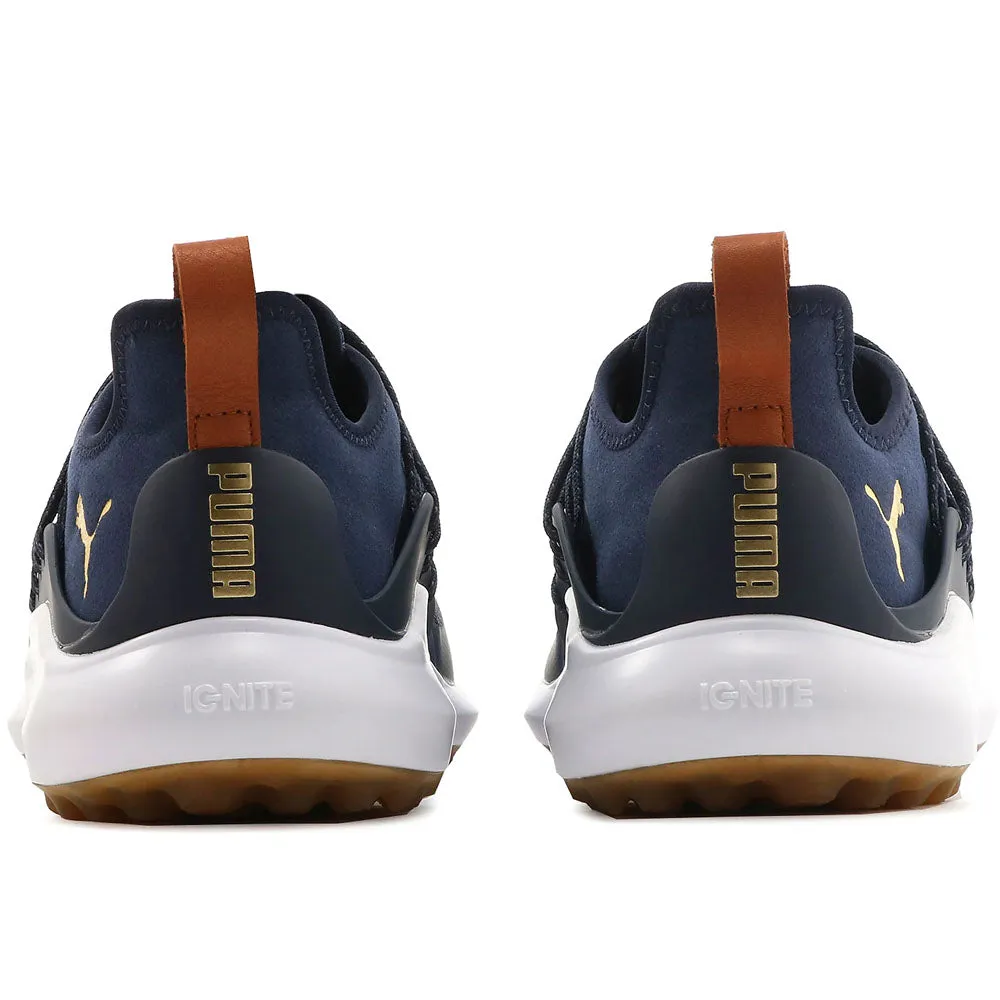 Built to Perform Puma Ignite Nxt Solelace Spikeless Waterproof Shoes - Peacoat/Gold