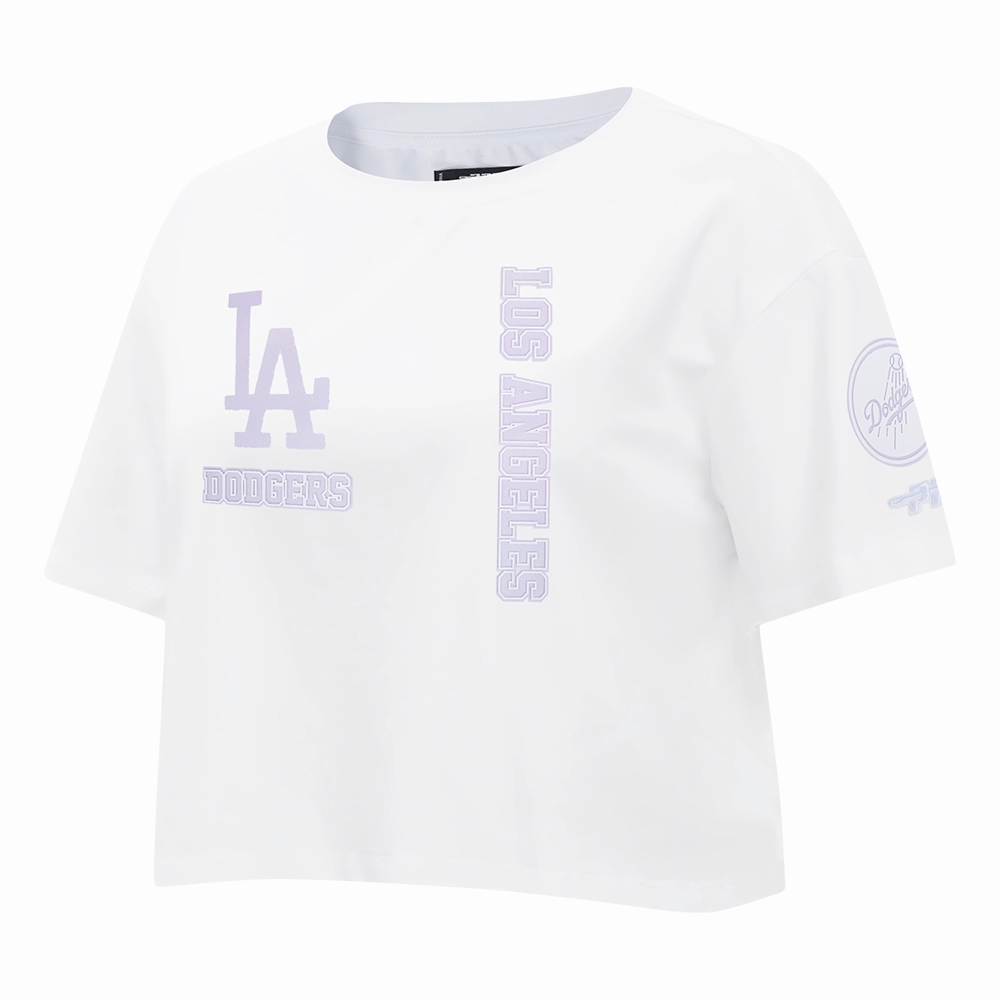 MANGA CORTA CROP MLB LOS ANGELES DODGERS HOLOGRAM PARA MUJER