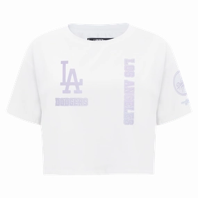 MANGA CORTA CROP MLB LOS ANGELES DODGERS HOLOGRAM PARA MUJER