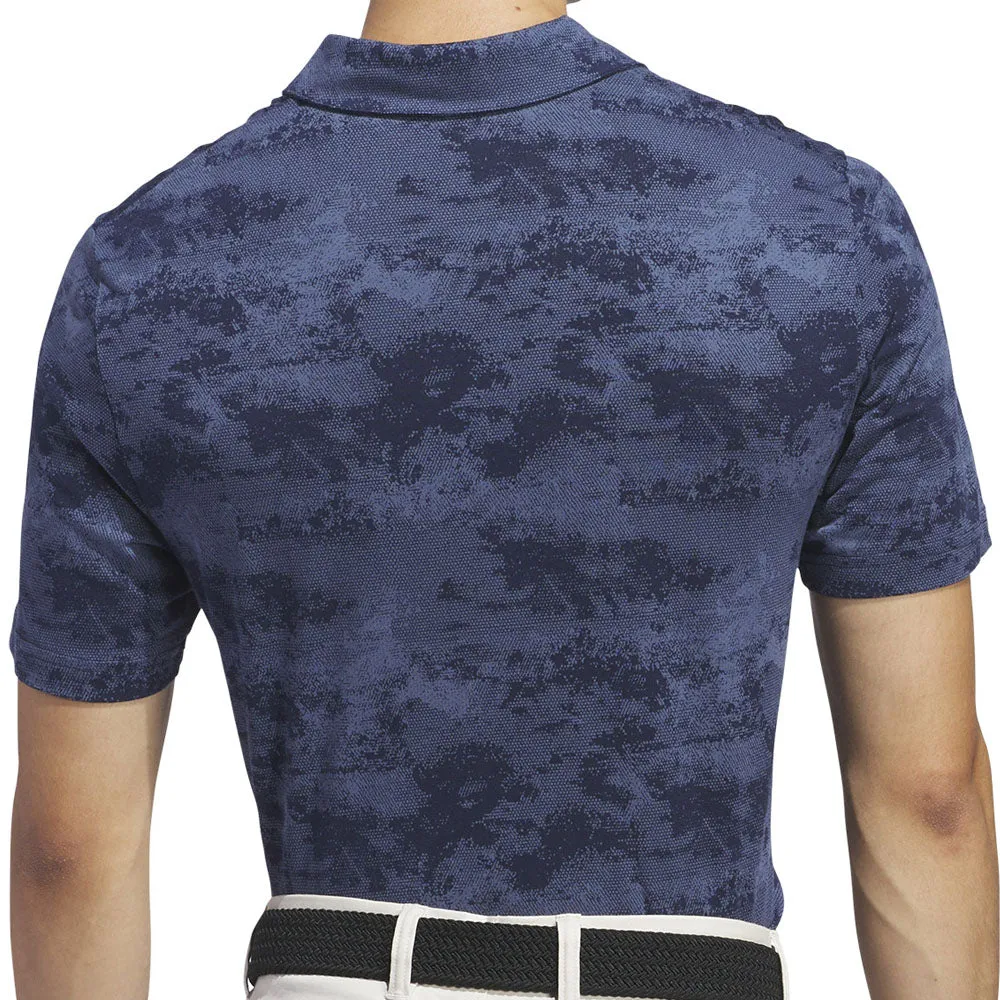 Command Attention Stay in Motion Adidas Go-To Print Polo Shirt - Collegiate Navy