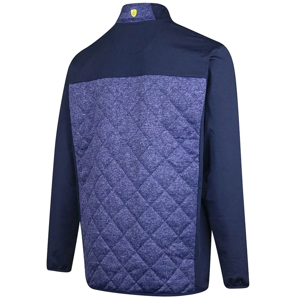 Island Green 1/4 Zip Wind Jacket - Navy/Marine Marl/Lime Rise Every Time Spring Sale
