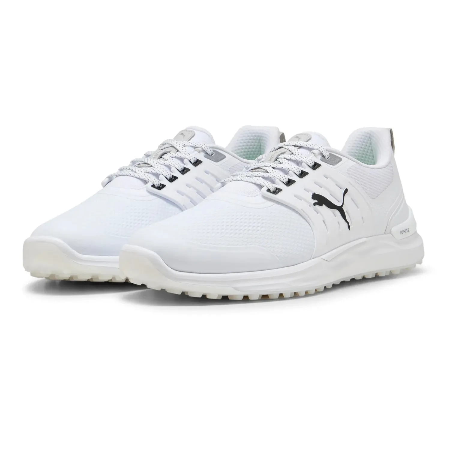 Puma Ignite Elevate 2 Wide Spikeless Golf Shoes - Puma White/Puma Black/Puma Silver Lead with Style