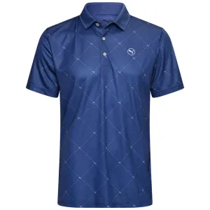 Rise Every Time Puma Pure 2.0 Argyle Polo Shirt - Blue Crystal/White Glow