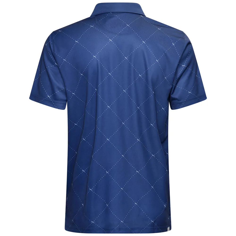 Made to Move Valentine's Day Sale Puma Pure 2.0 Argyle Polo Shirt - Blue Crystal/White Glow
